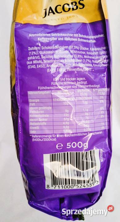 Kawa rozpuszczalna czekoladowa Jacobs Cappuccino Lublin