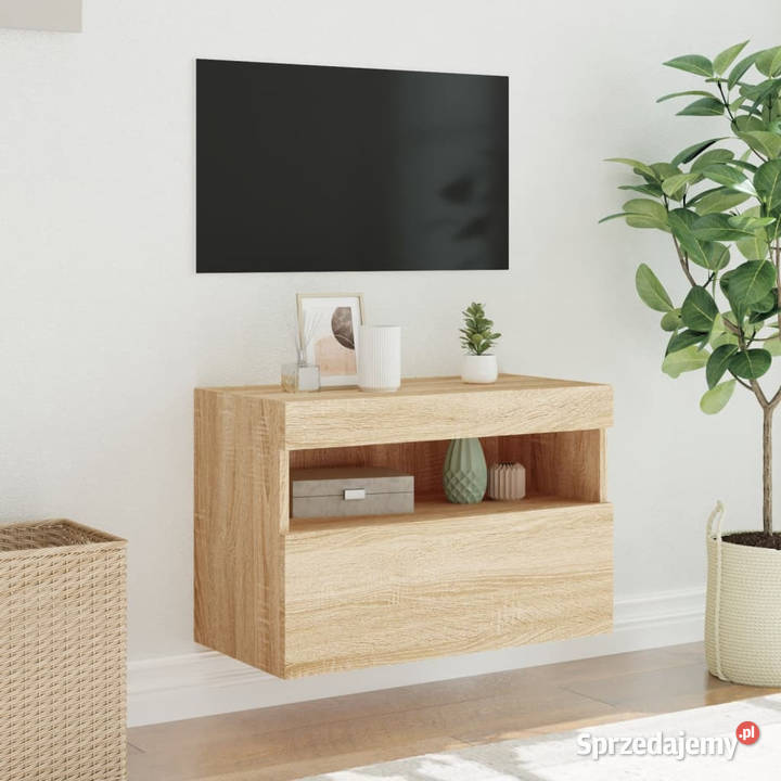 Ścienna szafka TV z LED dąb sonoma 60x30x40 sprzedam