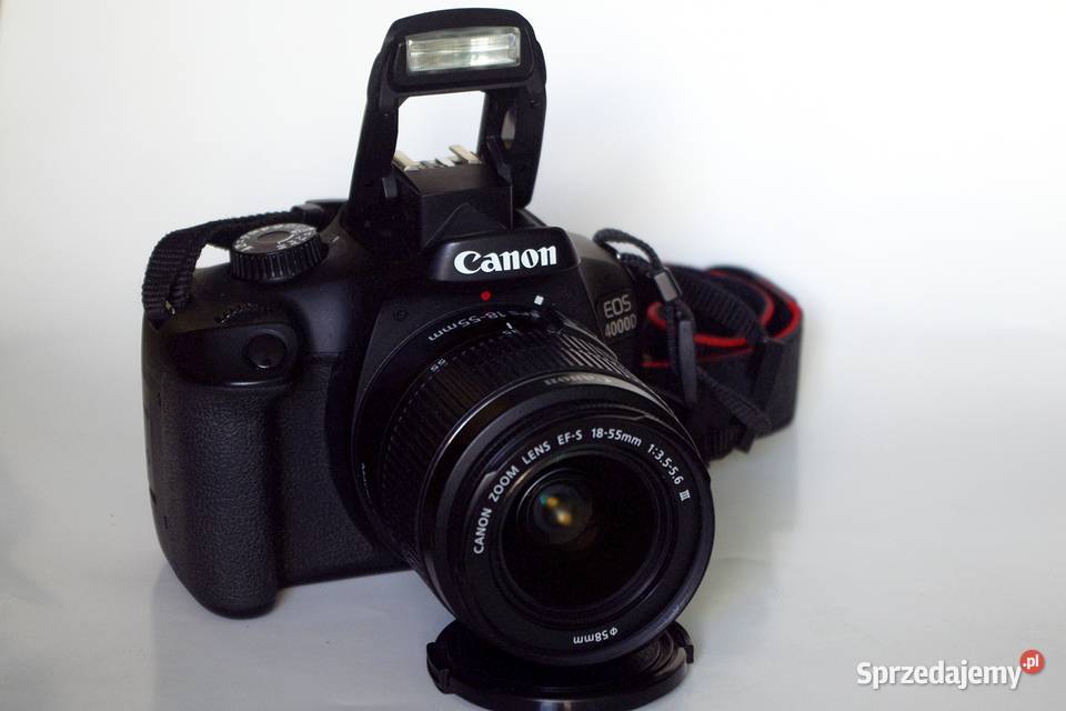 Canon eos 4000D z obiektywem i torbą na aparat Aparaty Łomianki
