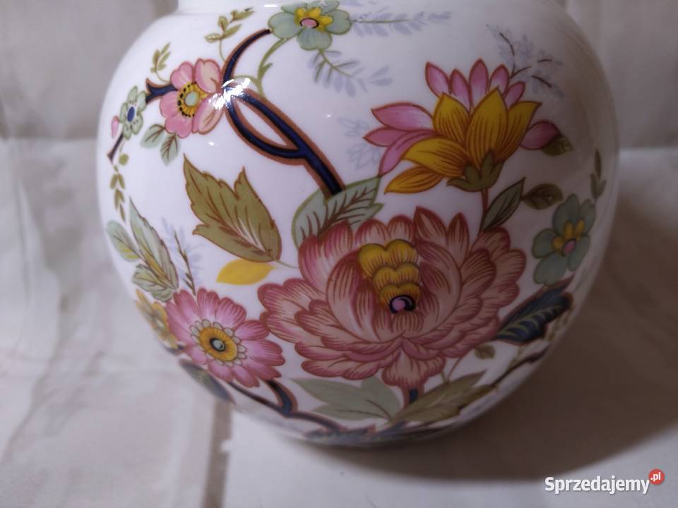 Śliczny angielski wazon z porcelany sygnowany Inowrocław