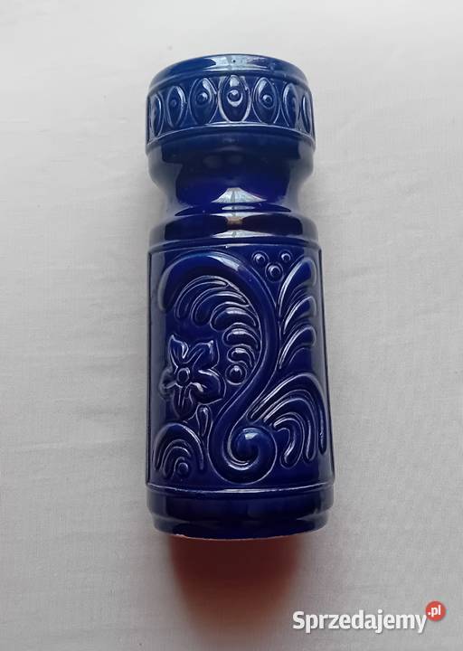 Ceramiczny kobaltowy wazon VEB Grafenroda model Koźminek