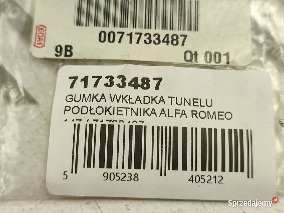 WKŁADKA TUNELU PODŁOKIETNIKA ALFA ROMEO 147 GT