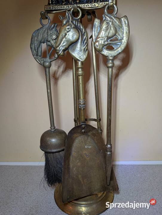 Zestaw kominkowy wykonany z mosiądzu Piła