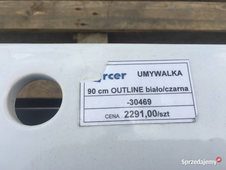 Umywalka wisząca outline biało czarna 90x48 mazowieckie Reguły sprzedam