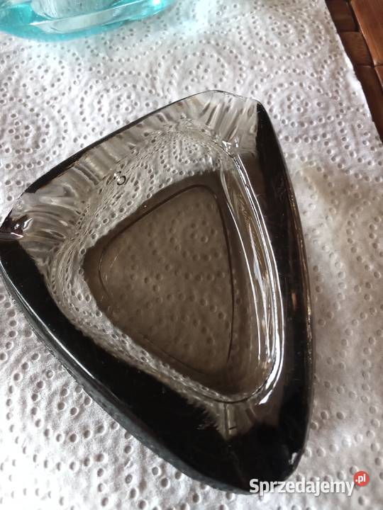 Prl popielniczki kolor szkło 4 art deco łódzkie Łódź