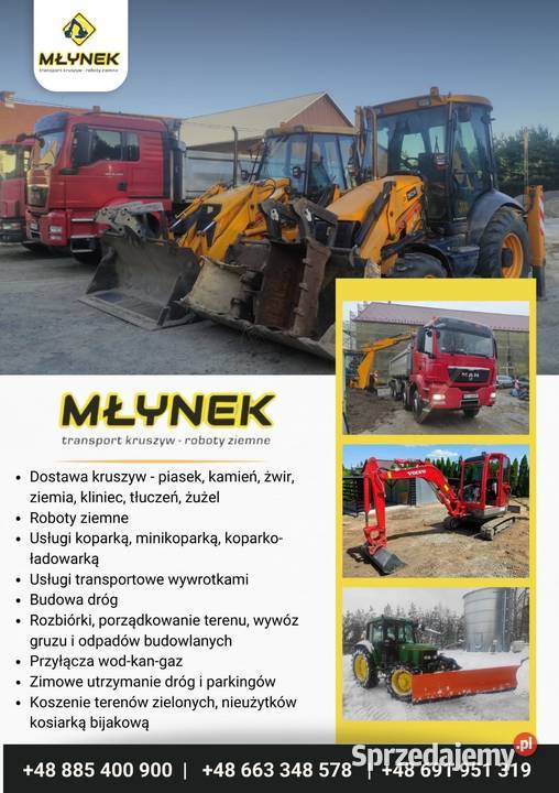 Piasek żwir ziemia żużel kliniec tłuczeń Łańcut sprzedam