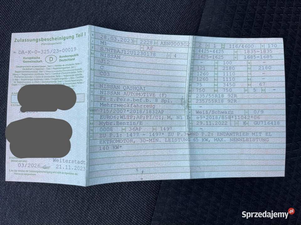 Nissan Qashqai Hibr BenuzinEPower 33200 042023 światła przeciwmgielne Rybnik