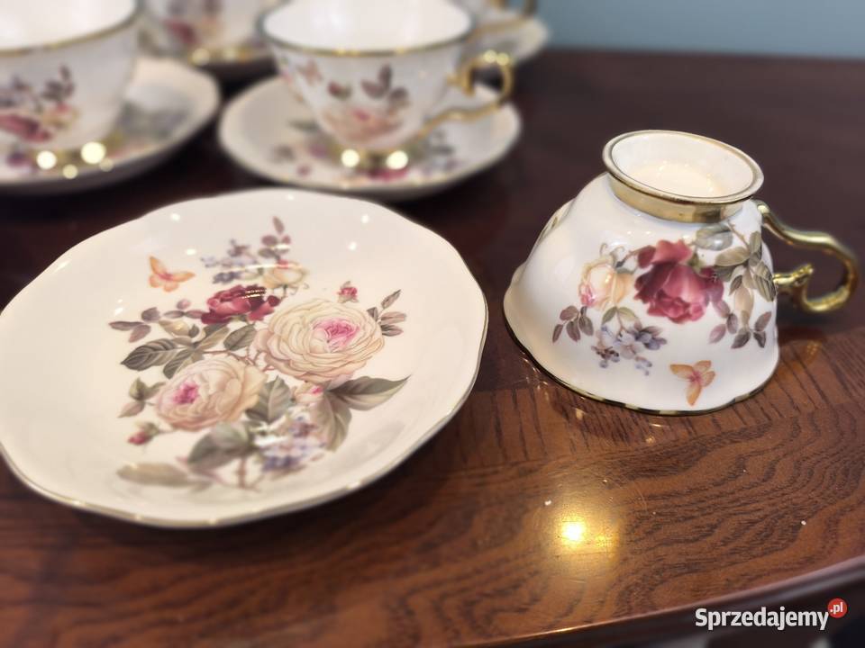 Piękny zestaw porcelany kawowo herbaciany 6