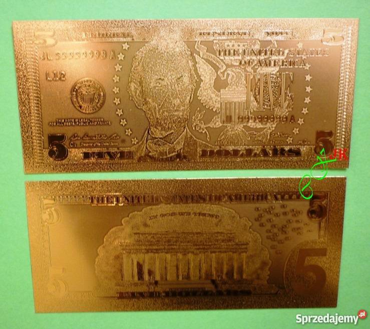 ZŁOTY BANKNOT ZESTAW 1 2 5 10 20 50 100 DOLAR Sosnowiec