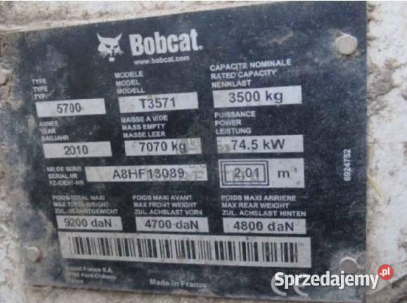 BOBCAT T3571 Zwolnica Zwrotnica Półoś Skrzynia Pozostałe