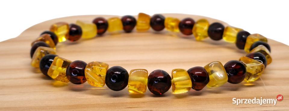 Bransoletka BURSZTYN bałtycki kostka