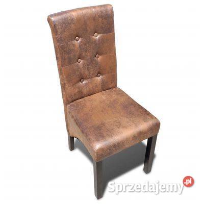 vidaXL Krzesła stołowe 6 brązowe sztuczna Warszawa