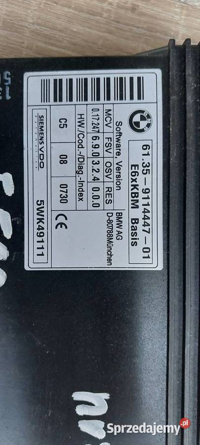 Moduł sterownik komfortu BMW 5 E60 xenon 9114447 Szczecin sprzedam