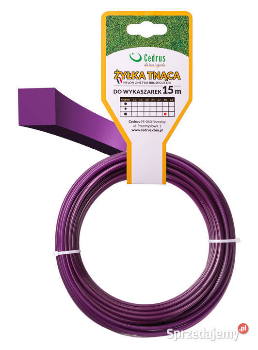 Żyłka tnąca 3015m k kwadrat fiolet PIN006 Opalenica