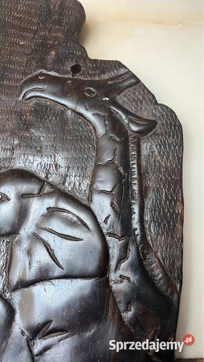 Afrykańska mapa Płaskorzeźba z drewna Lew i Gdańsk sprzedam