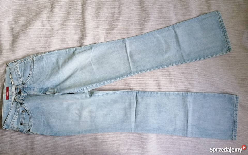 HISDŁUGIE SPODNIE JEANSOWE R38 niebieski