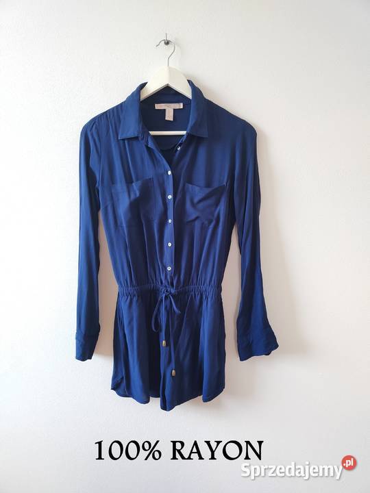 Granatowy kombinezon Forever 21 Rayon Vintage Rozmiar 34(XS) Jasło