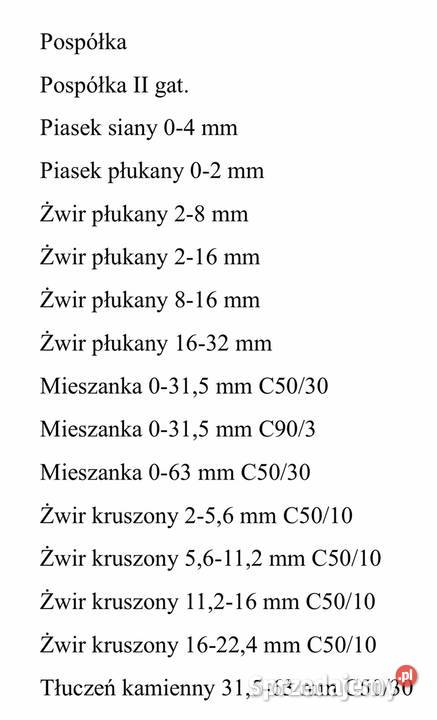 Piasek żwir beton Asfalt Tłuczeń transport 4 Olsztyn