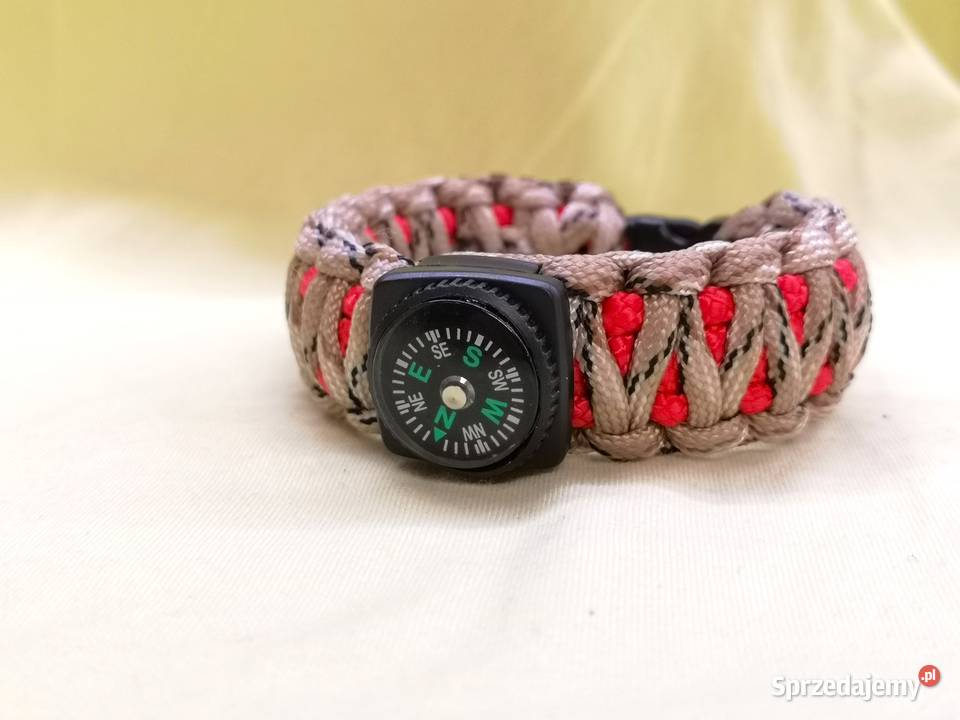 Bransoletka z paracordu splot King Cobra kompas Kielce
