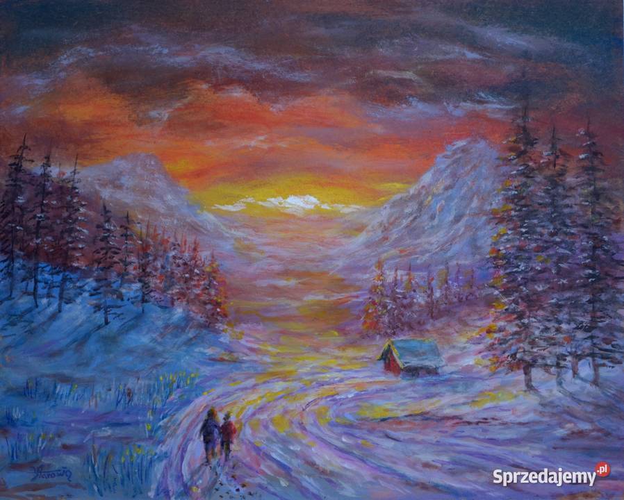 Obraz olejny NA PRZEŁĘCZY 50x40 Malarstwo