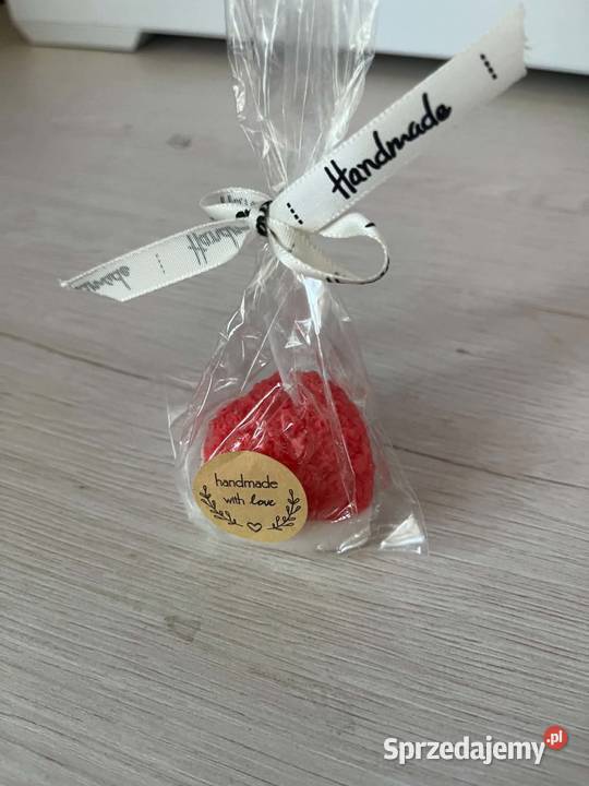 Świeca czerwona malina truskawka Handmade lubelskie