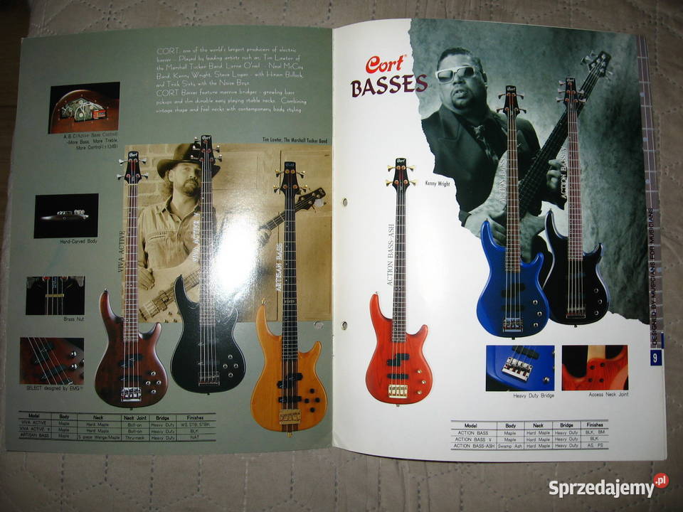 Cort Electric Guitars and Basses 199596 Catalog Gitary i akcesoria pomorskie Kępice