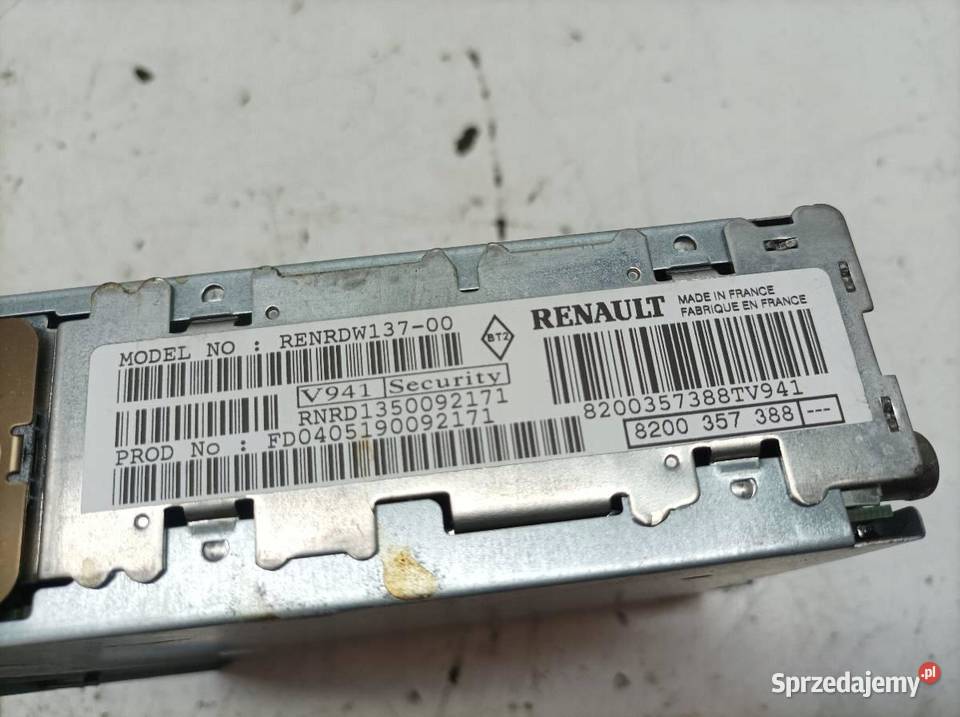 RADIO 8200357388 Renault Modus I 20042012 świętokrzyskie