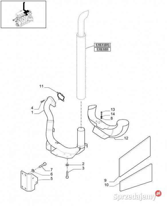 Holland T6010 Rura ukladu wydech 84263760 Jastrzębniki