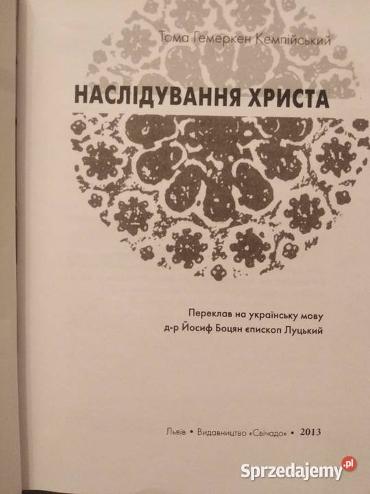 Naśladowanie Chrystusa Toma Kempiiskyi twarda