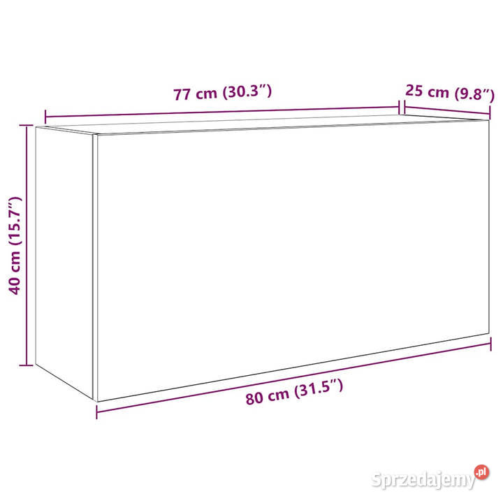 Wisząca szafka łazienkowa brązowy dąb 80x25x40 Łazienkowe Warszawa