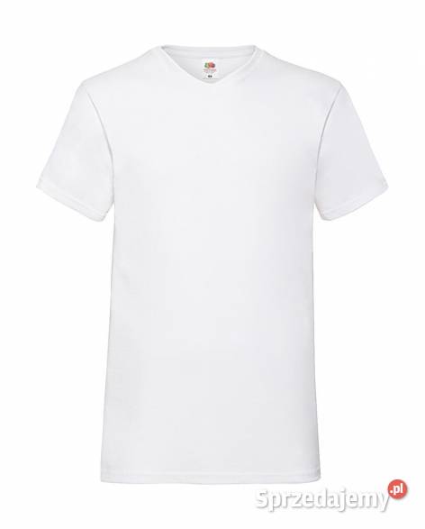 T shirt koszulka V neck w serek biała Fruit Of Moda i Styl Warszawa