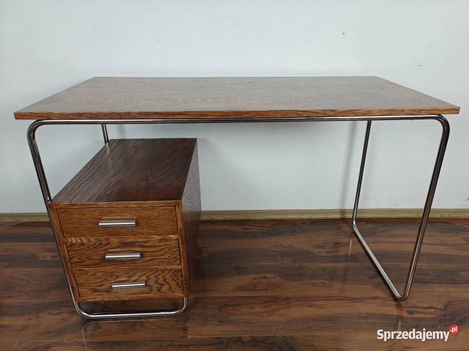 BIURKO Lewe Chrom Dąb ciemny brąz Bauhaus Art mazowieckie Radom sprzedam
