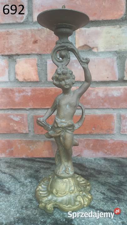 Świecznik mosiężny figuralny na 1 świecę 692 Gawroniec