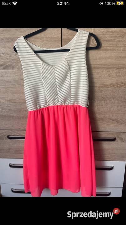 Bialo rozowa sukienka Polanka Wielka