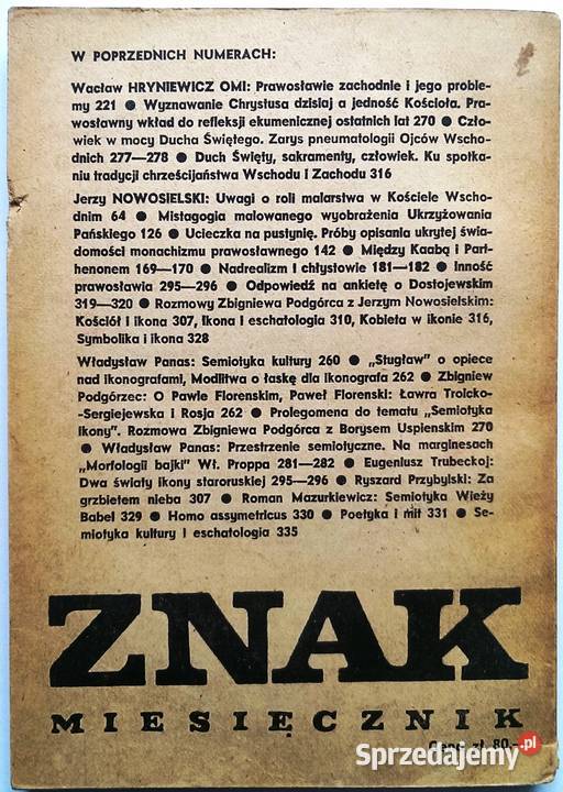 Znak Miesięcznik 337 Chrześcijaństwo Teologia sprzedam