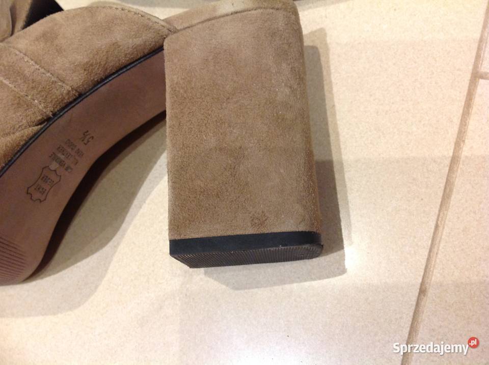 Klapki Skórzane na Platformie KENNELSCHMENGER r skóra Sandały i klapki