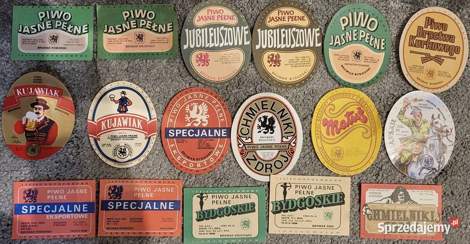 Etykiety piwne zestaw 359 etykiet polskie Ząbki