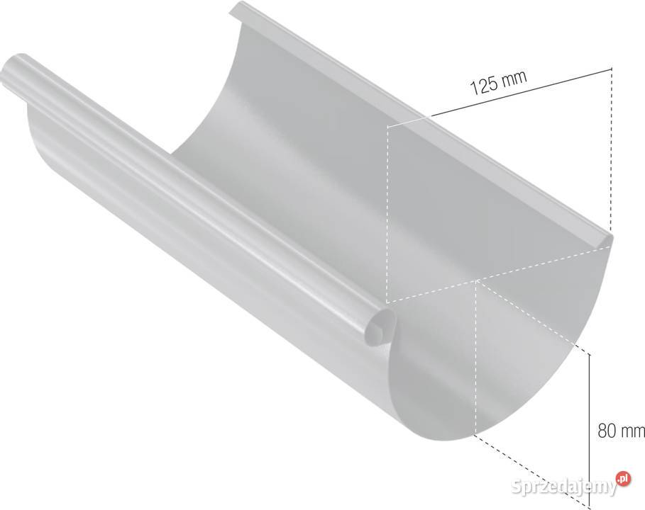 Bryza stal Rynna 125 mm 3 m grafitowy ral 7021