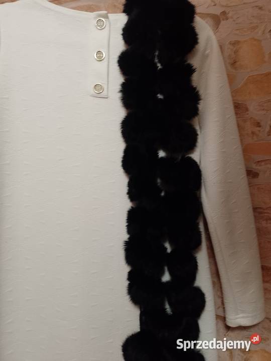 Czarny futrzany szal futrzana Etola futro z Dodatki Kraków