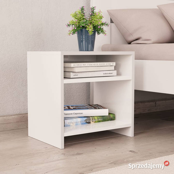 Szafki nocne 2 białe 40x30x40 materiał Nocne