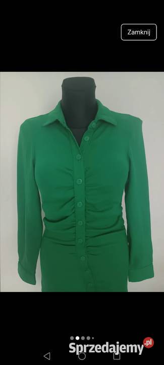 Sukienka zielona zapinana na guziki z Długość Midi Krosno