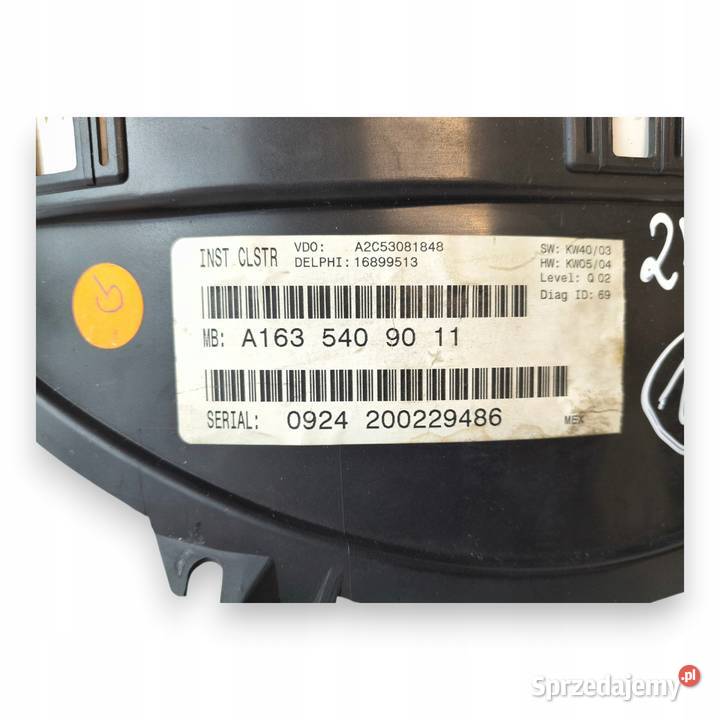 LICZNIK ZEGARY A1635409011 Mercedes ML W163 Lift osobowe lubelskie Chełm sprzedam