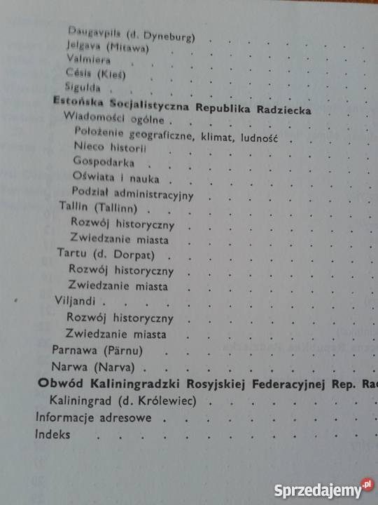 Nadbałtyckie republiki ZSRR przewodnik ŚSpalle Rok wydania 1980 łódzkie sprzedam
