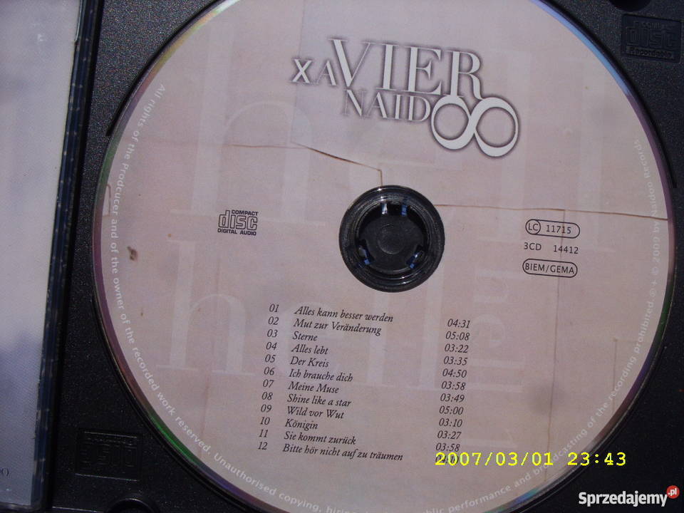 Rap CD XAVIER NAIDOOALLES KANN P C bez okladki Wołów