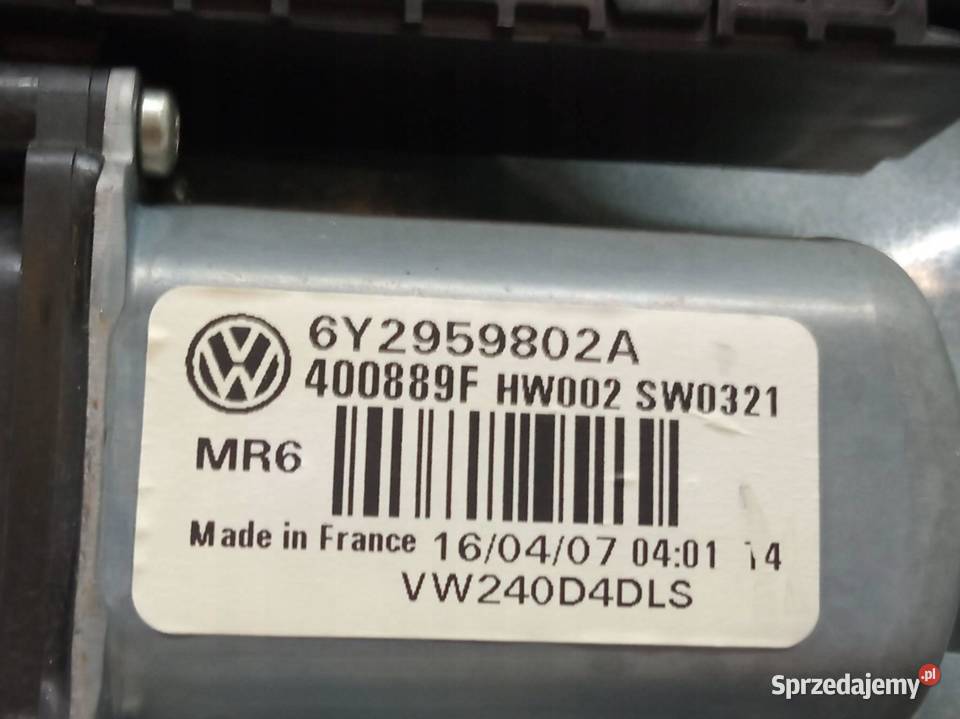 MECHANIZM SZYBY LEWY PRZÓD LIFT 9N 6Y2959802A osobowe świętokrzyskie