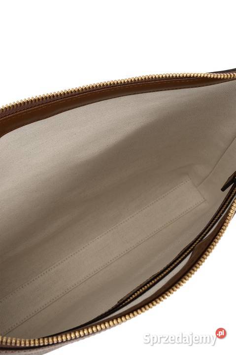 Beżowa Torba na ramię z monogramem Świdnica