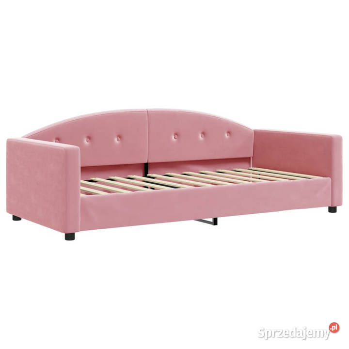 Sofa rozsuwana z szufladami różowa aksamit Warszawa