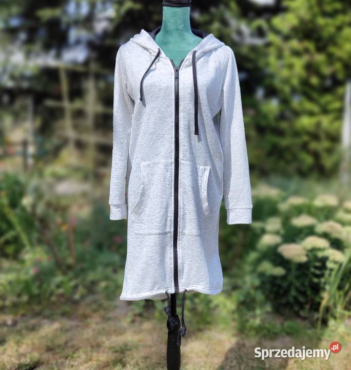 Długa bluza Reserved L 40 szara melanż kaptur Rozmiar 40(L) Szczecin