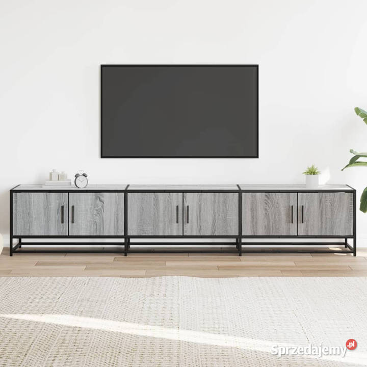 Szafka pod telewizor szary dąb sonoma 210x35x41 mazowieckie Warszawa