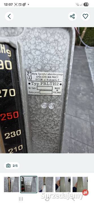 Stary ciśnieniomierz rtęciowy PRLTH2 Bytom Sandomierz sprzedam